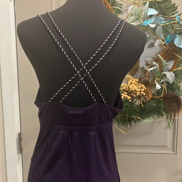 Express purple and silver braided straps halter top size L - Picture 2 of 3